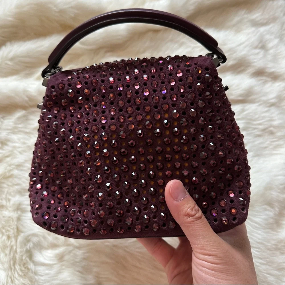 Tod's T Case Tote Messenger Bag in Suede Micro NIB - Picture 7 of 12